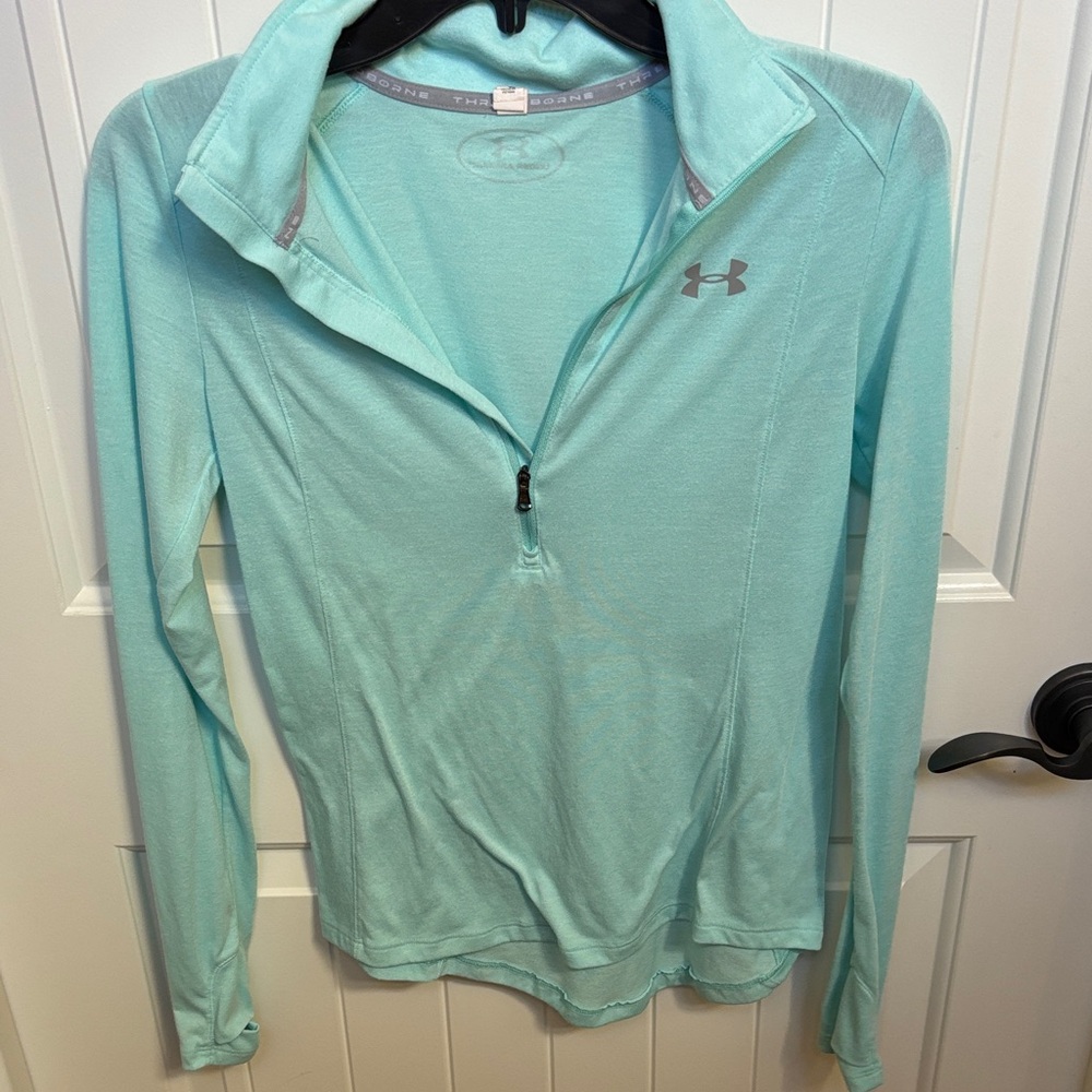 Under Armour Women's Aqua Long Sleeve Quarter-Zip Top